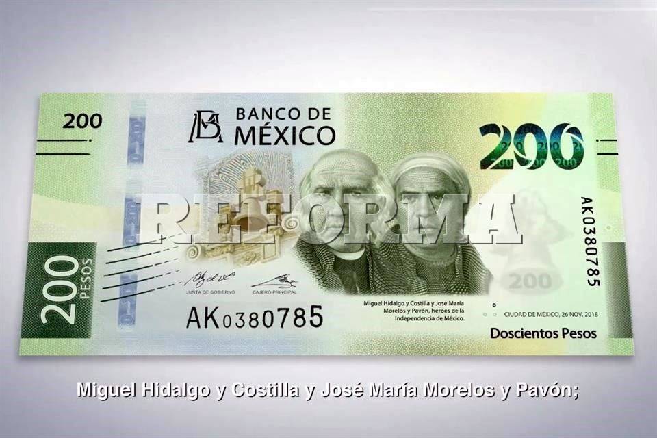 Billete de 200 pesos de la familia G - elementos de seguridad 