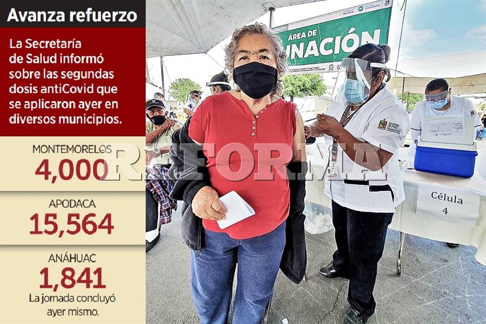 Aplicarán en Apodaca segunda dosis a 36 mil